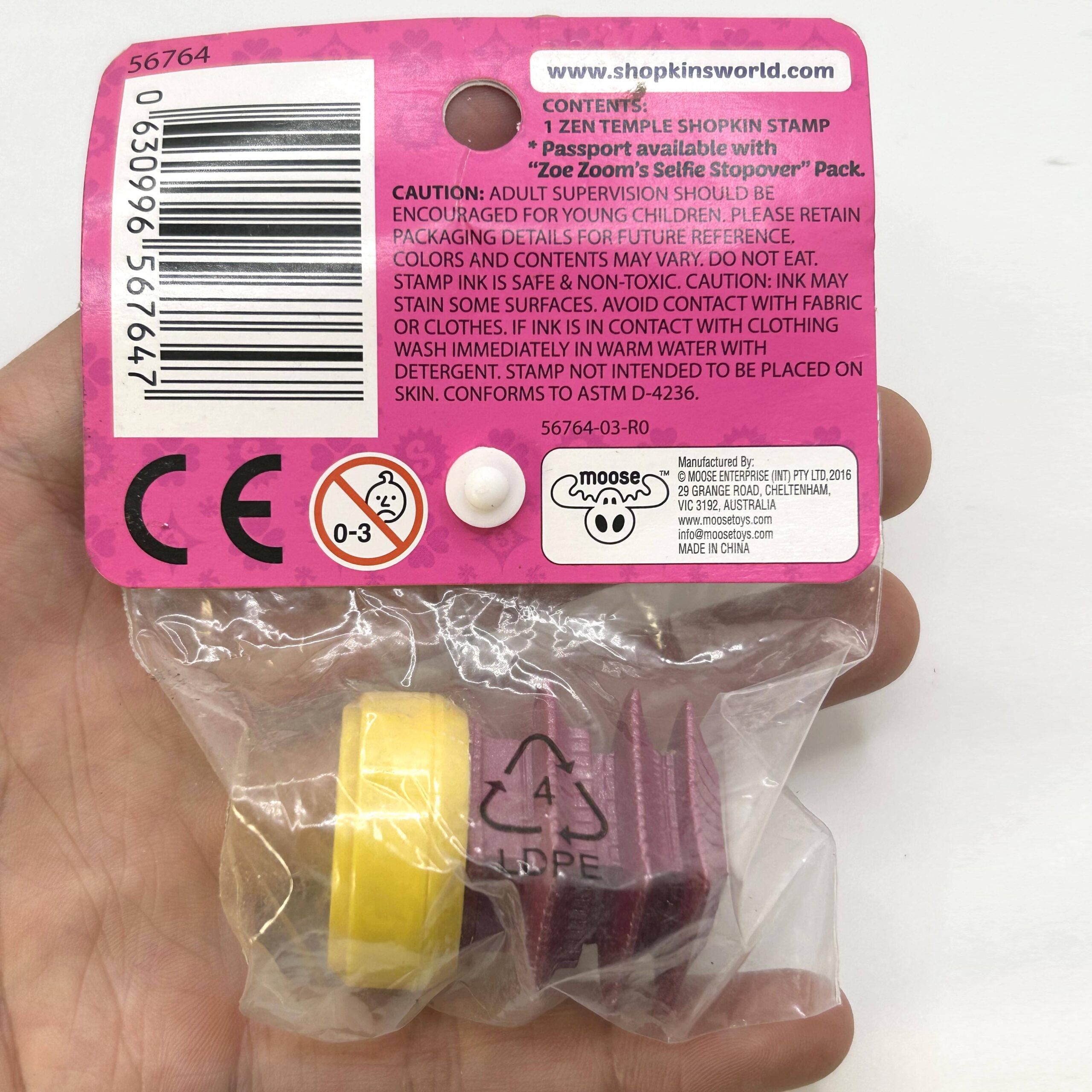 1.99-5-Shopkins Season 8 World Vacation Stamp Figure-4 Shopkins Season 8 World Vacation Next Stop Asia Exclusive Pagoda Self-Inking Stamp Figure